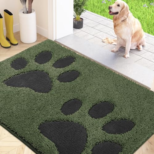 FCSDETAIL Schmutzfangmatte waschbar 60 x 90 cm, Fußmatte Innen, absorbierend Fussmatte, rutschfeste Sauberlaufmatte, wasserdicht Teppich für Hund, Eingang, nasse Pfoten