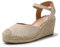 JOMIX Sandalias Mujer Verano con Cuñas Esparto Alpargatas Mujer Cuña Sandalias Mujer Comodas Playa Piscina Mar con Hebilla, Beige, 39 EU