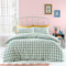 Catherine Lansfield Seersucker Bettwäsche-Set für Einzelbett, Gingham-Karo-Muster, Grün