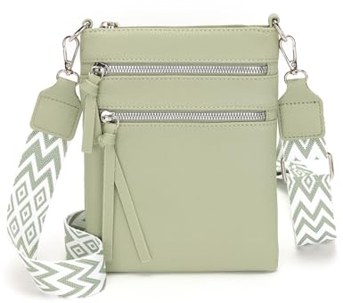 Vezluax kleine umhängetasche Damen Klein Handytasche zum umhängen Leder Crossbody Bag Damen Handytasche mit geldbörse zum umhängen für Frauen Grün