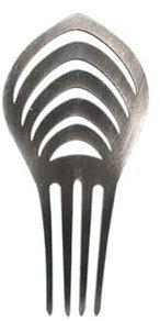 Peineta acabada en pico color plata vieja