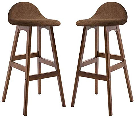 CBBYNT Möbel-Schreibtischstuhl, 2er-Set, Holzhochstuhl, Frühstückshocker, Restaurant- und Sitzdemontage, Reinigung, Küche, Frühstückstheke, Gewächshaus, Café, Bar/Braun elegant