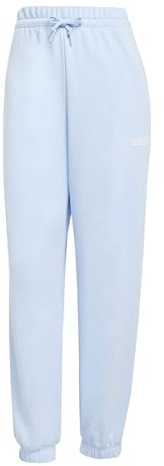 adidas Women's Essentials Linear French Terry Cuffed Pants, Glow Blue/White, M