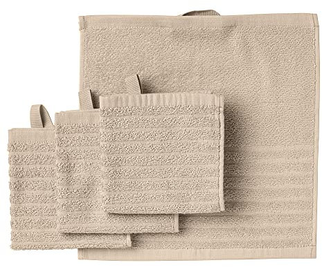 VÅGSJÖN Gant de toilette, 30x30 cm, beige clair