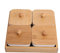 Ceramic Appetizer Serving Plate with Bamboo Tray Cover for Fruits Nuts Desserts Ceramic Snack Serving Tray Compartment Serving Platter with Lid for Appetizer Condiments(Four compartments with lid)