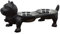 CHEMIN DE CAMPAGNE Gamelle Double Chat en Fonte Marron 40 x 16 x 15 cm