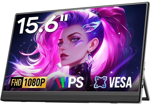 Dopesplay 2025 - Nuovo 15,6 Pollici Monitor Portatile FHD 1080P per Giochi, Doppi Altoparlanti, Compatibile con Laptop, PC, Mac, PS4/PS5, Xbox e Nintendo Switch