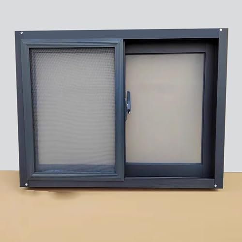 HDYZJQ Flügelfenster Schuppenfenster mit Glas und Fliegengitter, horizontales Schiebefenster für Keller/Bad/Küche, kleines Haushaltsfenster 20 30 40 50 55 60 75 80 95 100 cm(18x25in(45.7x63.5cm))