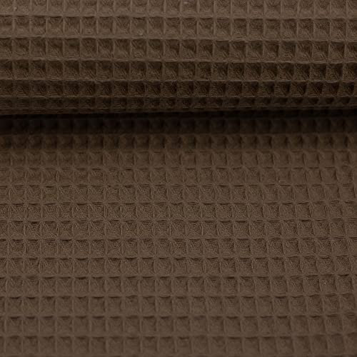 MAGAM-Stoffe Ella Waffel Stoff 100% Baumwollstoff Oeko-Tex Meterware 50cm (27. Schlamm dunkel)