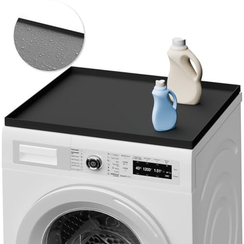 YEEBECA Copertura Della Lavatrice 60 x 50 CM, Coprilavatrice Protezione in Silicone Per Lavatrice E Asciugatrice, Previene I Graffi Sulla Superficie Superiore Della Lavatrice, Antiscivolo Lavabile