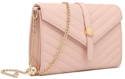 Miss Lulu Women's Clutches Wedding Bag Ladies Evening Shoulder Bags (3-2 Pink)