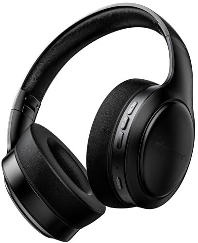 Boompods Headpods Pro 2 Over-Ear Bluetooth Kopfhörer - Faltbare Kabellose Kopfhörer mit Mikrofon, 50+ Stunden Akkulaufzeit, Over-Ear Design Ohrhörer und Weiche Pillowfoam-Polsterung, Schwarz
