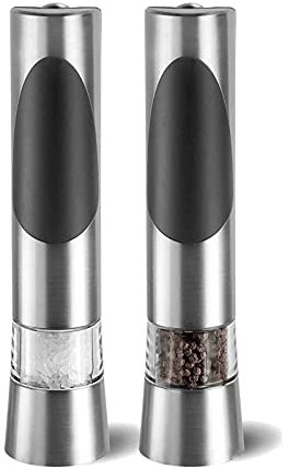 AXFSHJD Pepper Grinder - Stainless Steel Mill, Salt and Pepper Shakers with Adjustable Coarseness ，Silver