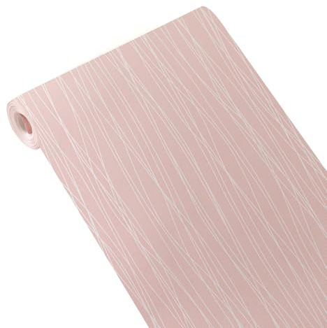Lining Paper for Walls,Wall Paper Roll,3D Blue Striped Wallpaper Modern Embossed Wallpaper Metallic Sky Blue Glitter Textured Wallpaper for Adults(Pink)