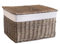 Arthur Cameron - Lined Wicker Hamper with Removable Lid & Cotton Lining - Perfect for Bathroom, Living Room or Bedroom Storage - Storage Basket with Lid, Large Storage Box (Antique Wash, Large)