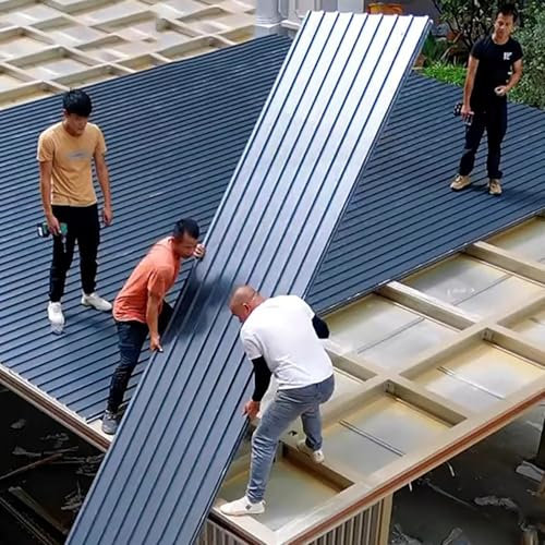 Elitix Trapezblech Ersatzplatte für Pavillondach, 1 M Breit, Deckenpaneele Aus Wellblech, Isoliert für Gewächshaus, Terrasse, Balkon, Abdeckung, Hühnerstall, Wasserdicht(L 60cm(1.9ft))