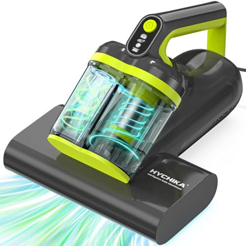 Milbensauger für Matratzen - 16kPa Milbensauger mit UV-C-Licht, Ultraschall,60°C Heißluft,Matratzensauger,doppelter Zyklon,entfernt 99,2% der Allergene für Matratzen,Betten,Sofas