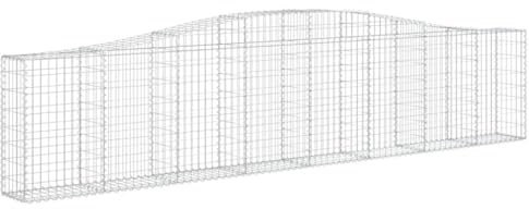 Lot de 10 gabions à arc haut 400 x 30 x 80/100 cm - Fer galvanisé pour un entretien durable du jardin, idéal pour l'aménagement moderne du jardin et une clôture sûre