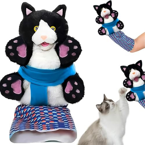 Wrestling Cat Toy Puppet,Cat Puppet Wrestler,Plüschkatze Wrestle Toy,Lustige Katzen Puppe Wrestling Spielzeug,für Hauskatzen & Katzenliebhaber