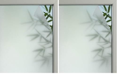 Gardinia Pellicola per finestre ad adesione statica, Privacy 50, Traslucido, Tagliabile su Misura, 100% PVC, 67,5 x 150 cm, Semi-Trasparente (Confezione da 2)