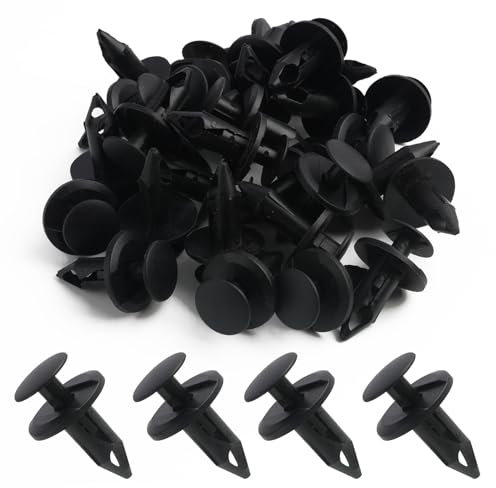8mm Rivet clips en plastique voiture trou moto rivet carénage garniture attaches de type poussoir clips de retenue clips 30 pièces de rechange pour la plupart des modèles de voiture noir