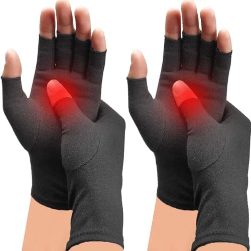 DRNAIETY 2 Paar Arthritis-Kompressionshandschuhe für Männer und Frauen, bequem und atmungsaktiv, Tippen, Stricken, täglicher Gebrauch für die Arbeit（M）