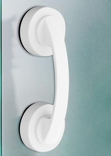 Huxibai Poignées À Ventouse Pour Douche,Poignées Pour Portes Vitrées Et Fenêtres - Main Courante Murale Amovible Sans Perçage Aide-Traction Prise Puissante pour Miroir, Meuble Salle de Bain et Tiroir