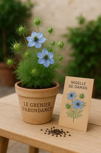 350 graines à semer - Le Grenier d'Abondance - Nigelle de Damas - Nigella damascena