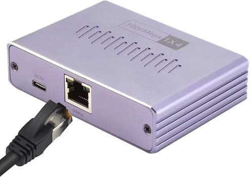 Ethernet Splitter - 1 In 4 Out WiFi Splitter | Gigabit Router Adapter | Low-Latency Internet Splitter | High Speed Internet Accessories For Library PC Camera TV Box Home Living Room Tools