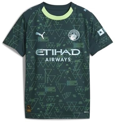 PUMA Kinder Manchester City Viertes Trikot 2025/26 | Offizielles Replica-Fußballtrikot; kurze Ärmel; normale Passform; dryCELL feuchtigkeitsableitend; atmungsaktives Material