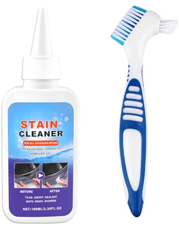 Mould Remover Gel with Crevice Cleaning Brush, 100ml washing machine mould remover, Washing Machine rubber Cleaner, Quick Mould Solution for Bathroom Kitchen Toilet Grout Wood Tile Sealant