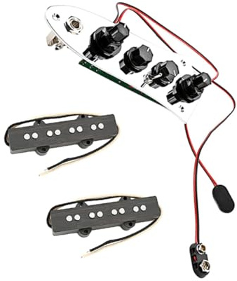 LIGIGWASH 4-saiter Bass Tonabnehmer Satz Humbucker Silber Leicht zu Tragen Robust für Akustikbass für Bassliebhaber