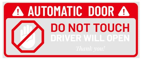 10 Pezzi Adesivo Porta Automatico Auto, 10x4cm Autoadesivo Adesivo Porta Automatica Non Toccare Segnale di Avvertimento per Taxi Auto Camion Veicoli