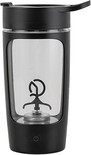 Bouteille d'eau Portable, bouilloire de Sport, presse-agrumes, mélangeur de protéines, Rechargeable par USB, tasse de mélange automatique(Black)