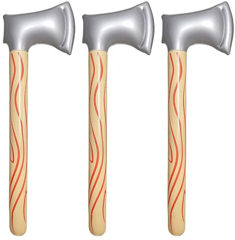 JNAWA 3PCS Fake Axe Inflatable Axe Hatchet Costume Props Realistic Leakproof PVC Inflatable Toys for Cosplay Favor Halloween Theme Party