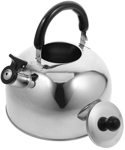 Zerodeko Tetera de Acero Inoxidable de 4l Silbato Incorporado para Estufa, Hervidor Rápido y Duradero Adecuado para Cocina Moderna y Camping