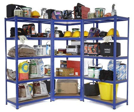 Racking Solutions Heavy Duty Garage Corner shelving kit, 1 Corner unit 1800mm x 900mm x 450mm FREE Next Working Day Delivery *