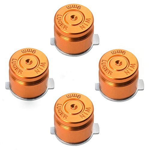 Aluminium Métal Mod kit leviers Joystick Bullet Boutons pour PS4 Manette PS3 de remplacement (Or)