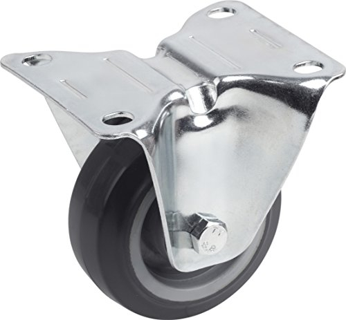 Metafranc Bockrolle Ø 80 mm - 105 x 80 mm Platte - Elastisches Vollgummi-Rad - Weiche Lauffläche - Rollenlager - 100 kg Tragkraft / Transportrolle / Möbelrolle / Schwerlastrolle / 803400