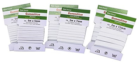 RMB® 6er Set Gummilitze Gummi-Band Wäsche-Schlüpfer-Gummi 3 Größen
