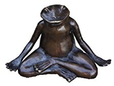 Wohndekoration Horn Yoga Frosch aus Bronze, Tierfigur, Dekofigur