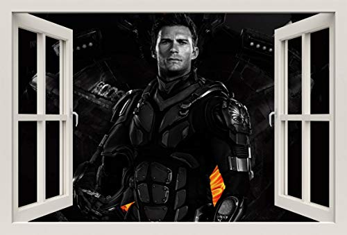 Unified Distribution Pacific Rim - Scott Eastwood - Wandtattoo mit 3D Effekt, Aufkleber für Wände und Türen Größe: 92x61 cm, Stil: Fenster