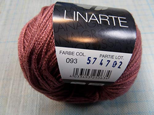 LANA GROSSA Linarte | Moderner Baumwoll/Leinen-Klassiker | Handstrickgarn aus 40% Microfaser (Viscose), 30% Baumwolle, 20% Leinen & 10% Polyamid | 50g Wolle zum Stricken & Häkeln | 125m Garn FB93