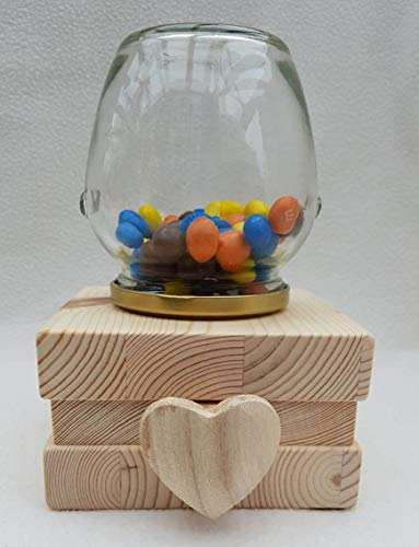 XL Bonbonspender aus Holz- Kaugummiautomat- Süßigkeitenautomat- Candyspender- Mit Holzherz- Unikat- Top Geschenk