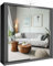 SLIDING WARDROBE 4U Double Mirror Sliding Door Wardrobe with LED LIGHT 90/120/150/180/203 (Grey, 203cm)