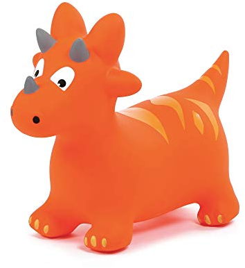LUDI - Dino Sauteur - Jouet sauteur gonflable - Développe la motricité - Plastique PVC épais et résistant - Intérieur et Extérieur - Système de gonflage inclus - 59x49cm - Dès 10 mois