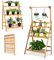 COSTWAY Escalera para Plantas de 3 Niveles Estante de Bambú para Flores Soporte de Macetas para Jardín Balcón