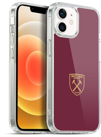 Head Case Designs Offizielle West Ham United FC Gold Logo Crest Gelhülle [Militärischer Schutzgrad] Kompatibel Mit Apple iPhone 12 / iPhone 12 Pro Und Kompatibel Mit MagSafe
