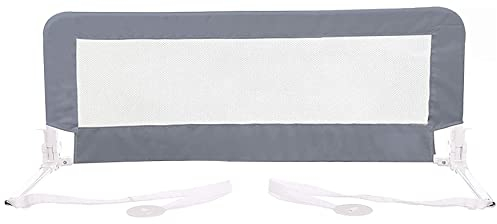 Dreambaby G7760 Prag Kleinkinder Bettgitter – Faltbar & Tragbar – Geeignet für Flach- & Lattenrostbetten; bis zu King-Size Matratzen – 110cm breit x 45,5cm hoch, Grau