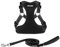 Voyager Step-In Flex Hundegeschirr und reflektierende Hundeleine Kombi-Set mit Neoprengriff 1,8 m lang, unterstützt kleine, mittelgroße und große Rassen Welpen, Schwarz (mit Leine), XL